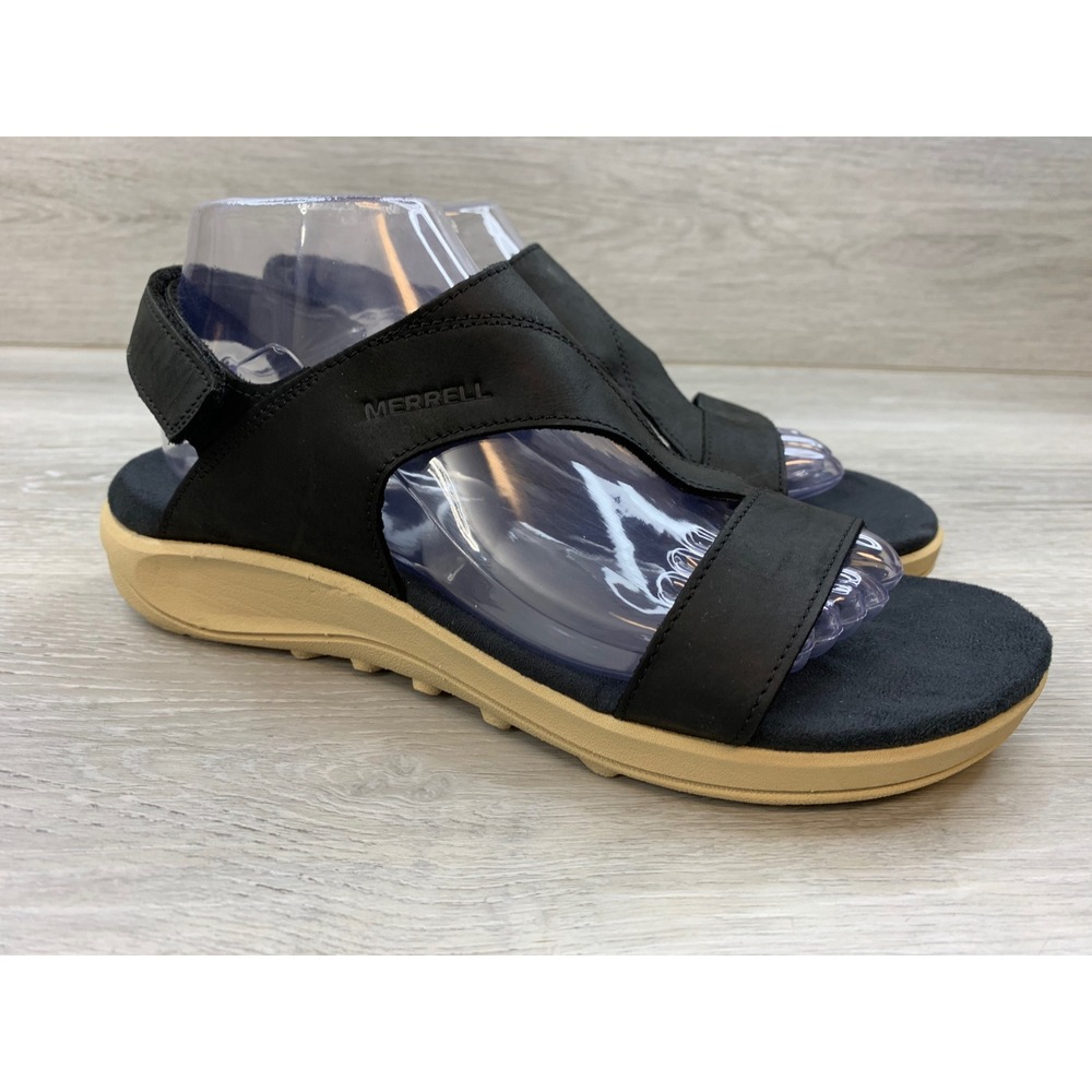 Merrell District Mendi Backstrap Sandals Black Leather Women's 9 Trail Shoes